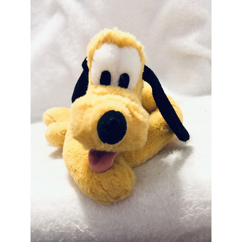 Disney‎ Store “Pluto” Plush 11” Toy Beanie Dog with Name Collar